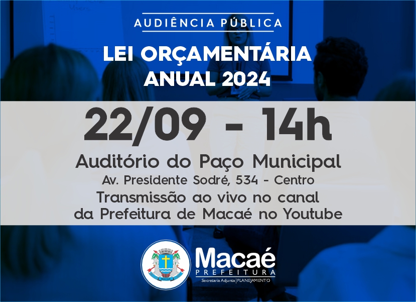 Audiência sobre a Lei Orçamentária Anual será em 22 de setembro