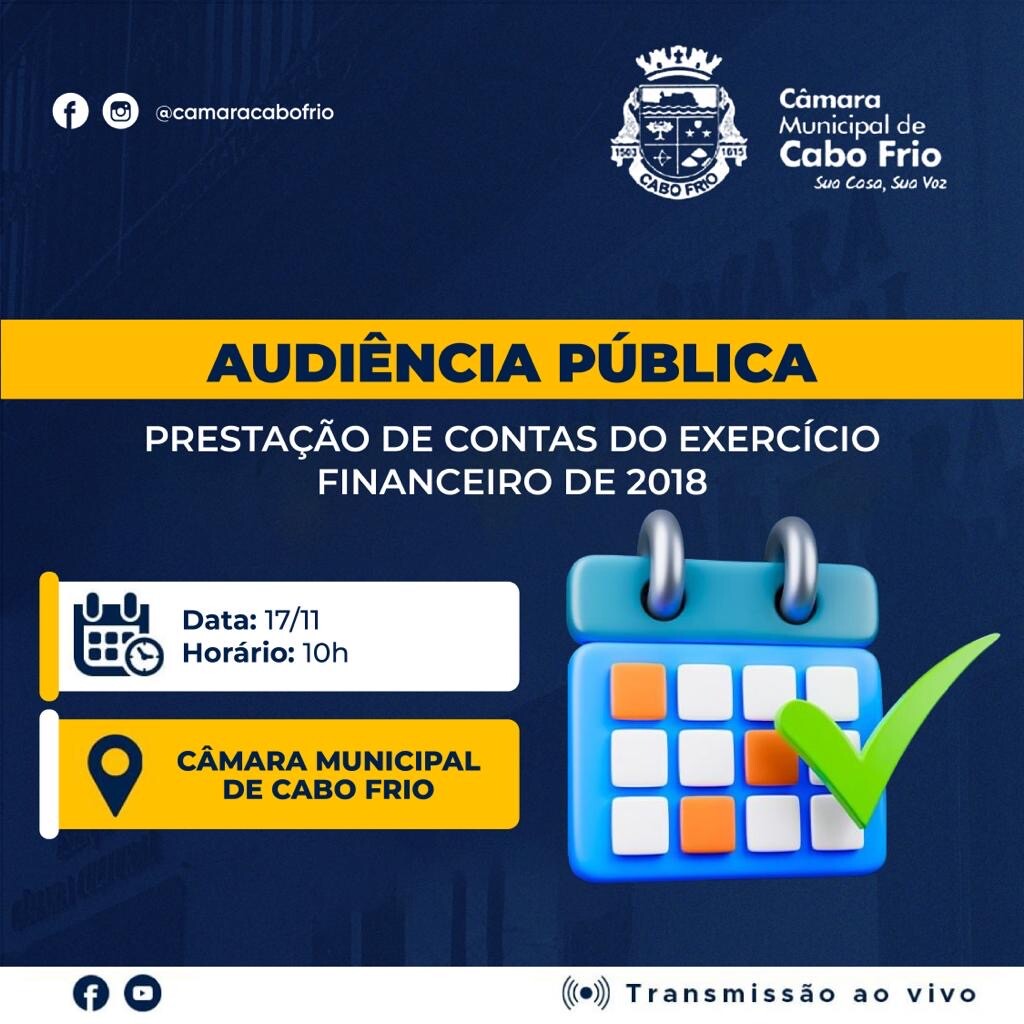Câmara realiza Audiência Pública sobre Prestação de Contas do Poder Executivo no exercício de 2018