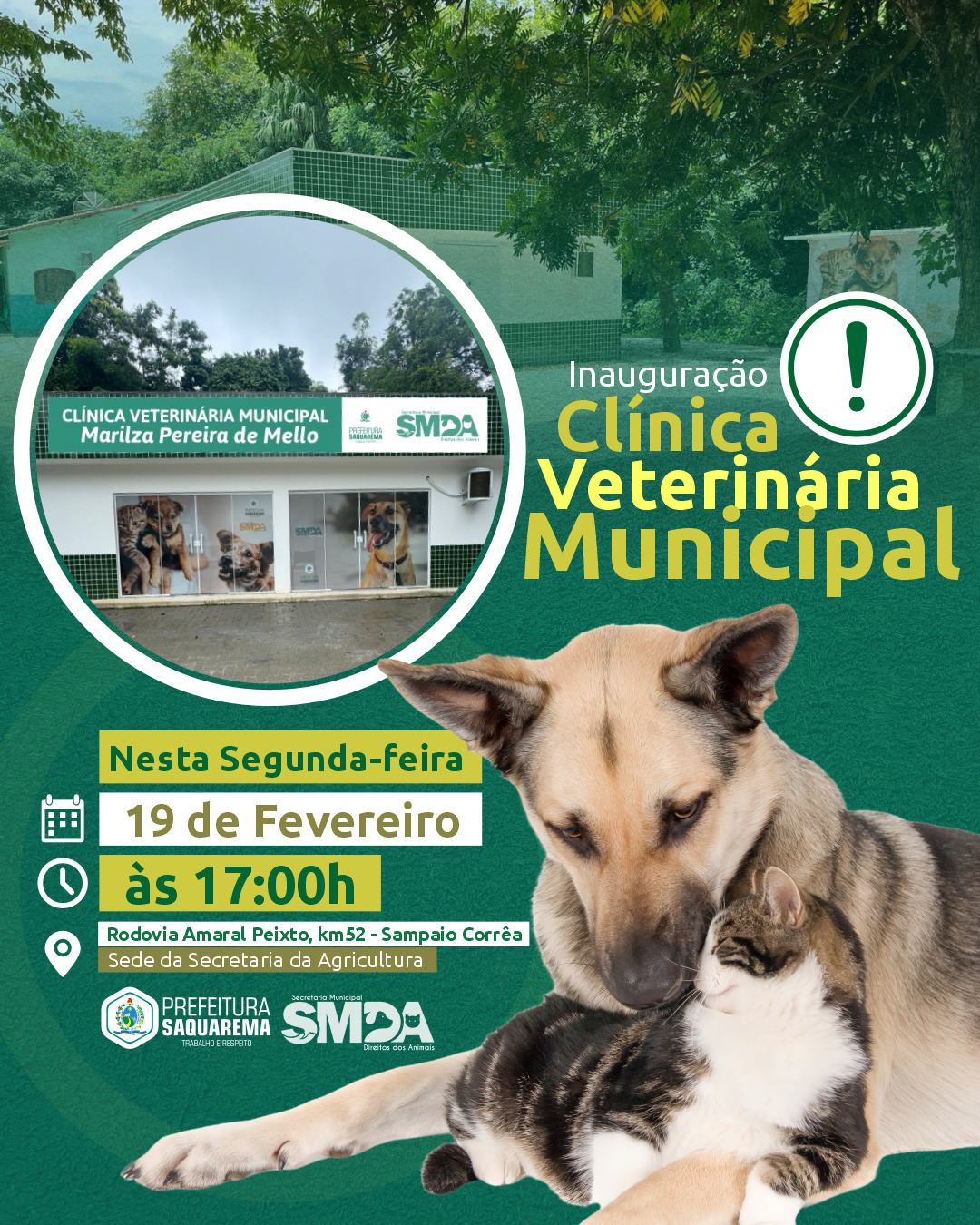 CONVITE: Inauguração da Clínica Veterinária Municipal
