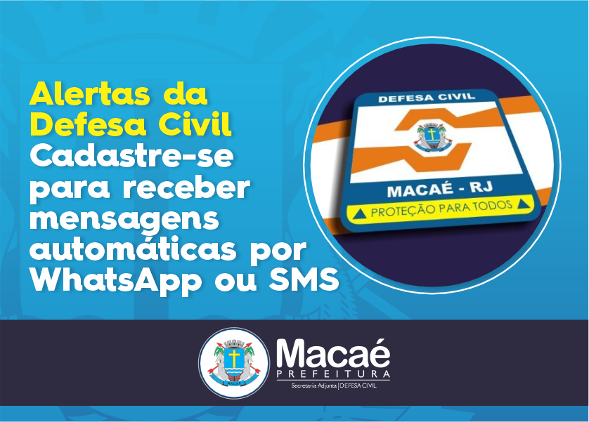 Alertas da Defesa Civil: cadastre-se para receber mensagens automáticas
