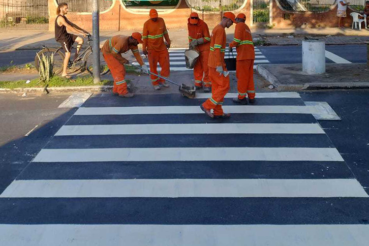 Prefeitura inicia pintura e sinalização no Asfalto Novo em Guarus