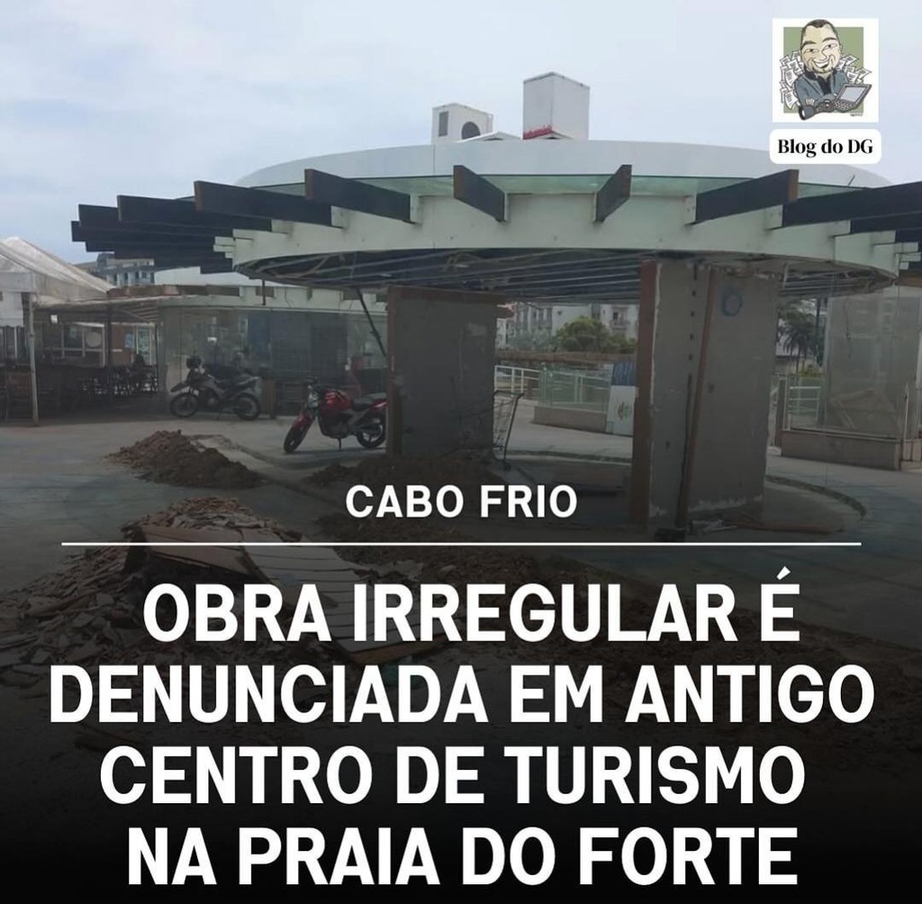 Obra irregular é denunciada em antigo centro de turismo na praia do forte