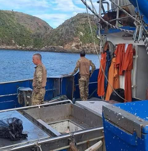 Redes de cerco e 50 toneladas de corvina são apreendidas em operação no Mar Territorial
