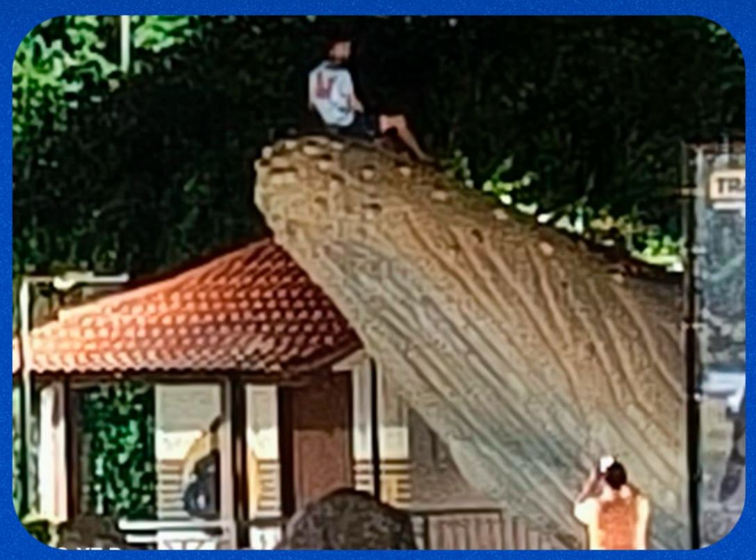 Turista é flagrado em ato de vandalismo na Praça da Baleia e é detido com vice-prefeito de MG