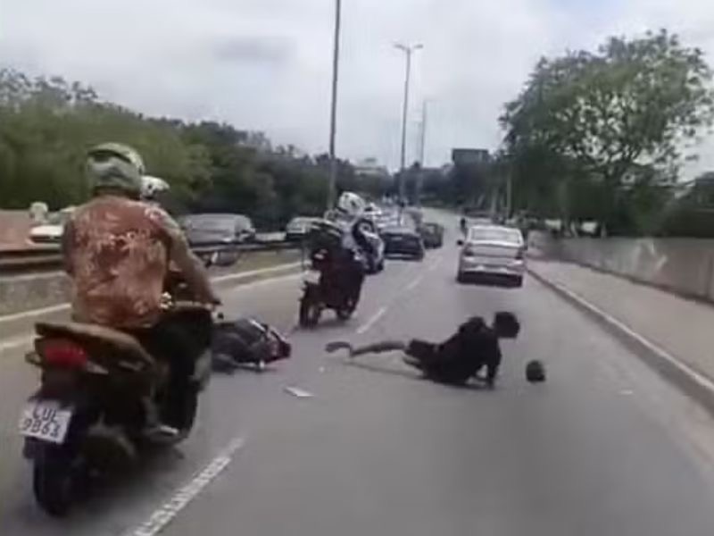 Perseguição policial causa leve acidente na Ponte Estaiada, em Rio das Ostras