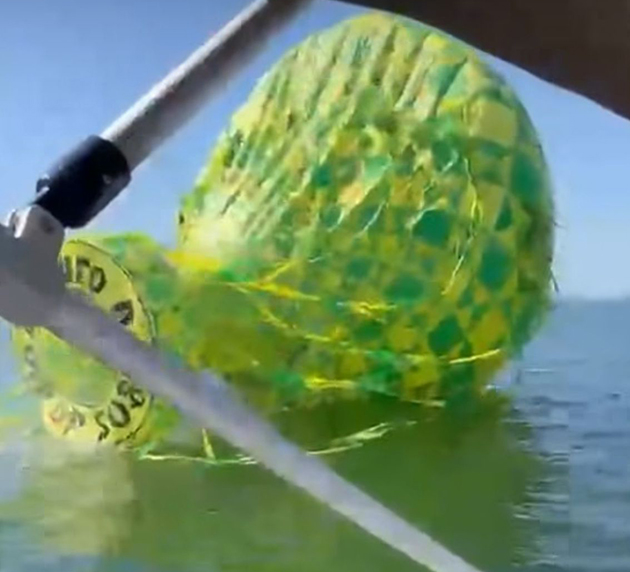 Morador de Araruama retira balão que caiu na Lagoa e evita risco ambiental