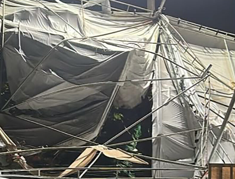 Temporal surpreende montagem do Festival do Camarão e deixa rastro de destruição em Cabo Frio